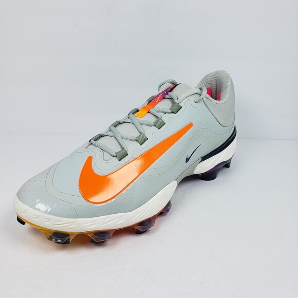Nike Alpha Huarache El 4 LW MCS NRG Mens Size 16 Silver Orange Baseball Cleats main image 4